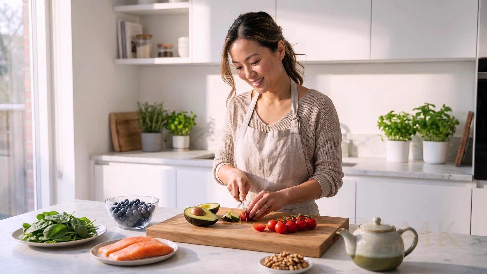 Biểu tượng sức khỏe đường ruột (Gut Health) và cơ chế hấp thụ dưỡng chất từ gốc rễ tế bào.